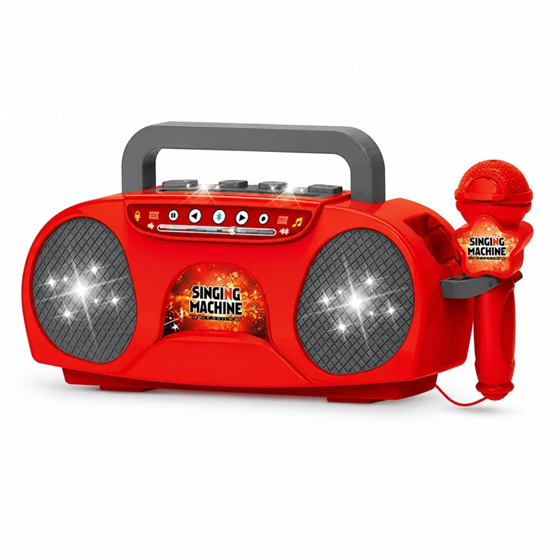 MICROFONO KARAOKE NIÑOS LUZ LED PARLANTE BLUETOOTH - 1