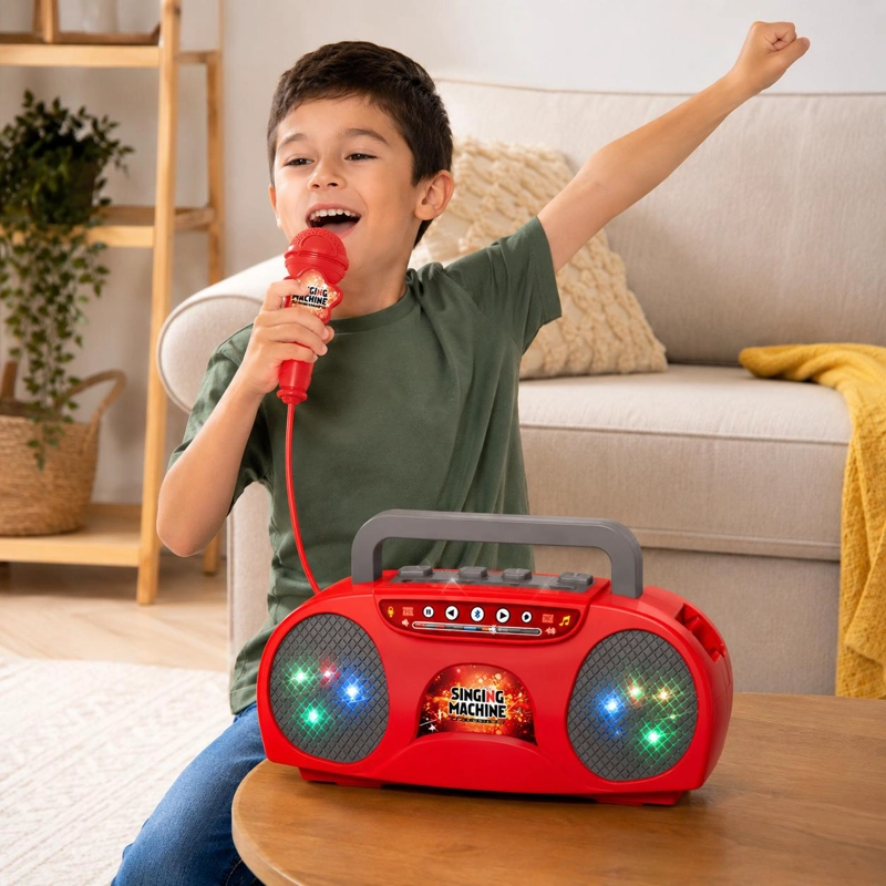 MICROFONO KARAOKE NIÑOS LUZ LED PARLANTE BLUETOOTH - 4
