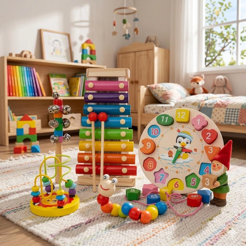 JUGUETES DIDACTICOS MONTESSORI MADERA COGNITIVO PARA NIÑOS - 1