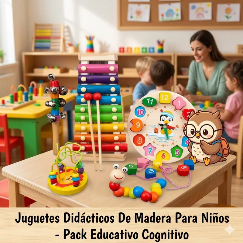 JUGUETES DIDACTICOS MONTESSORI MADERA COGNITIVO PARA NIÑOS - 4
