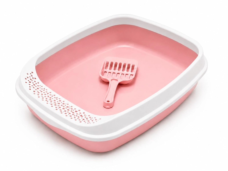 ARENERO PARA GATO MEDIANO + PALA INCLUIDA - ROSA - 1
