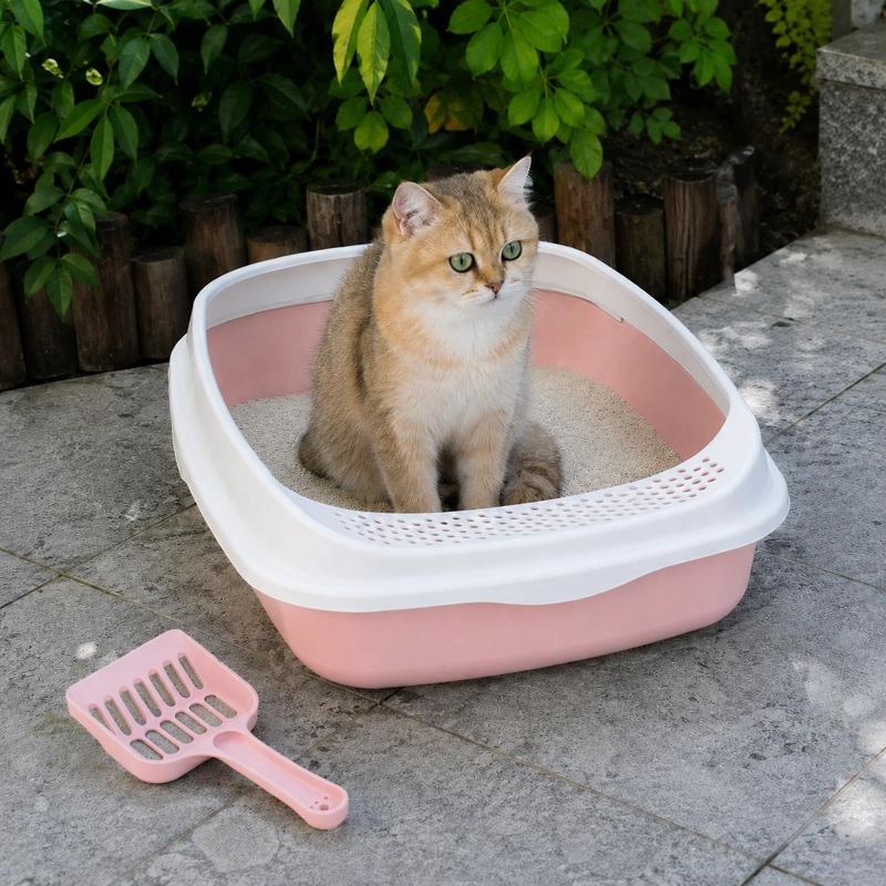 ARENERO PARA GATO MEDIANO + PALA INCLUIDA - ROSA - 2