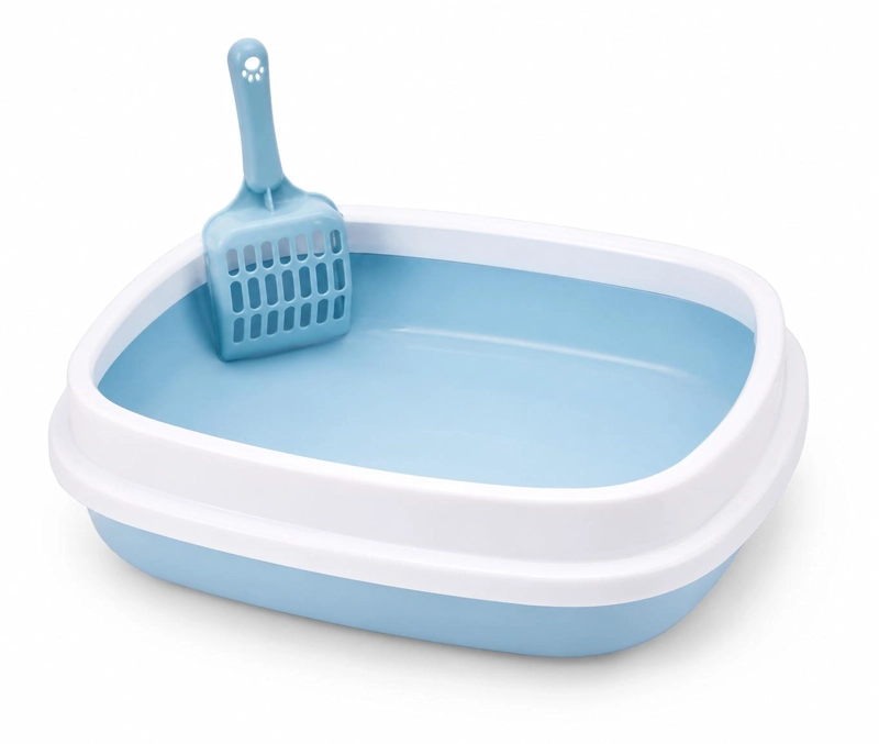 ARENERO PARA GATO MEDIANO + PALA INCLUIDA - AZUL - 1