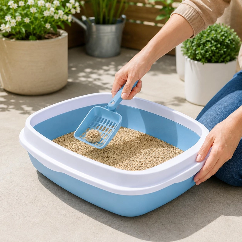 ARENERO PARA GATO MEDIANO + PALA INCLUIDA - AZUL - 3