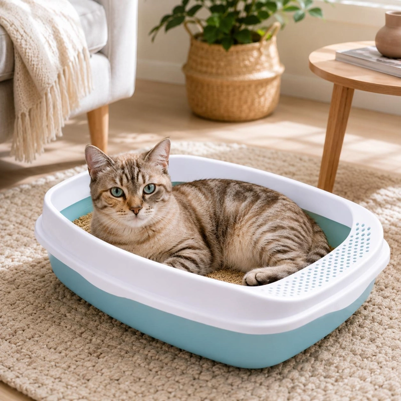 ARENERO PARA GATO MEDIANO + PALA INCLUIDA - AZUL - 5