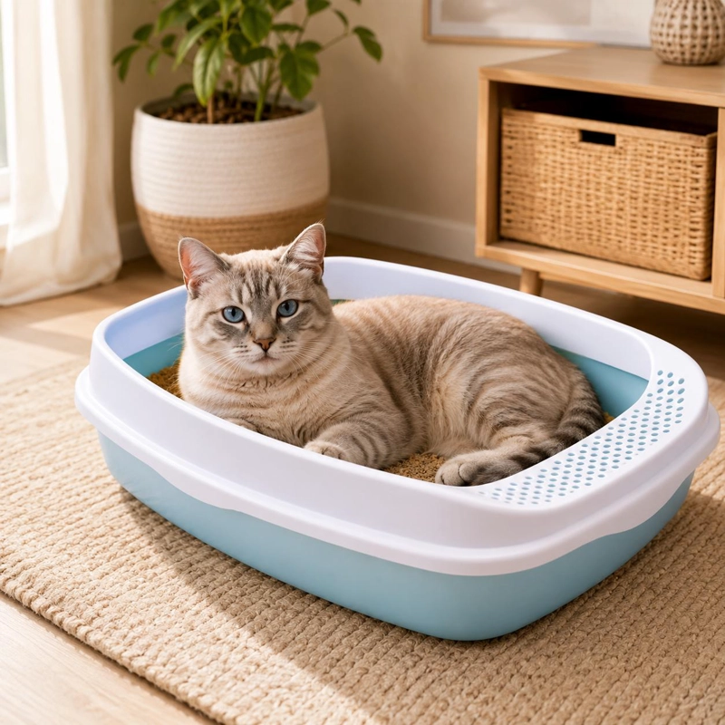 ARENERO PARA GATO MEDIANO + PALA INCLUIDA - AZUL - 8