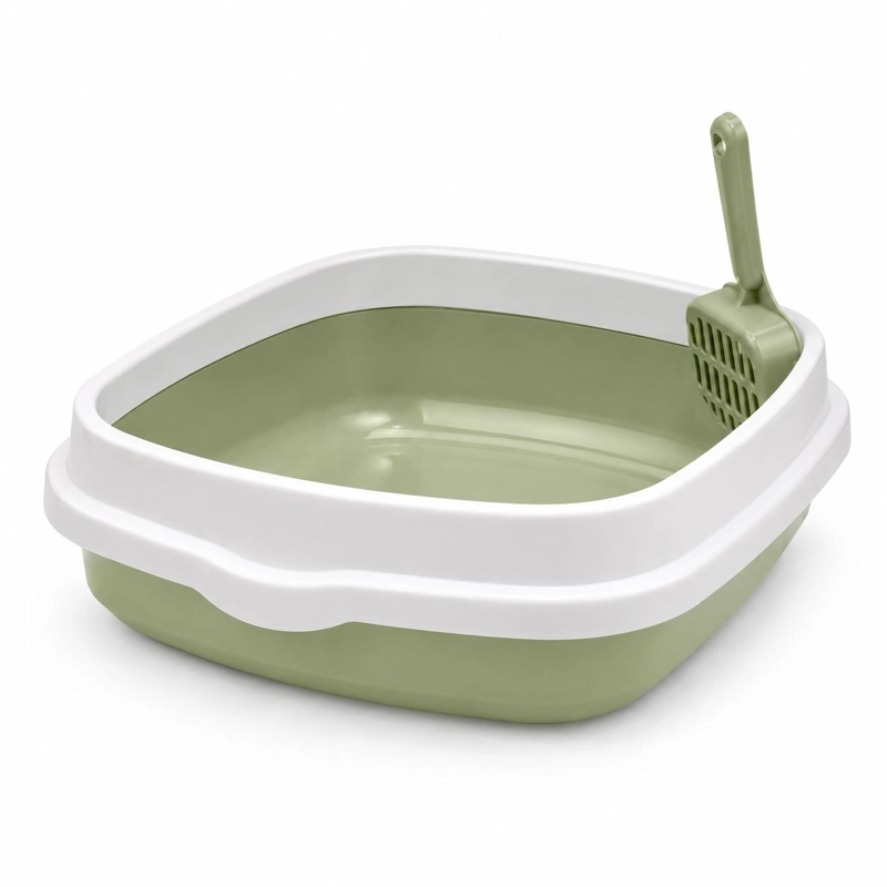 ARENERO PARA GATO MEDIANO + PALA INCLUIDA - VERDE - 1