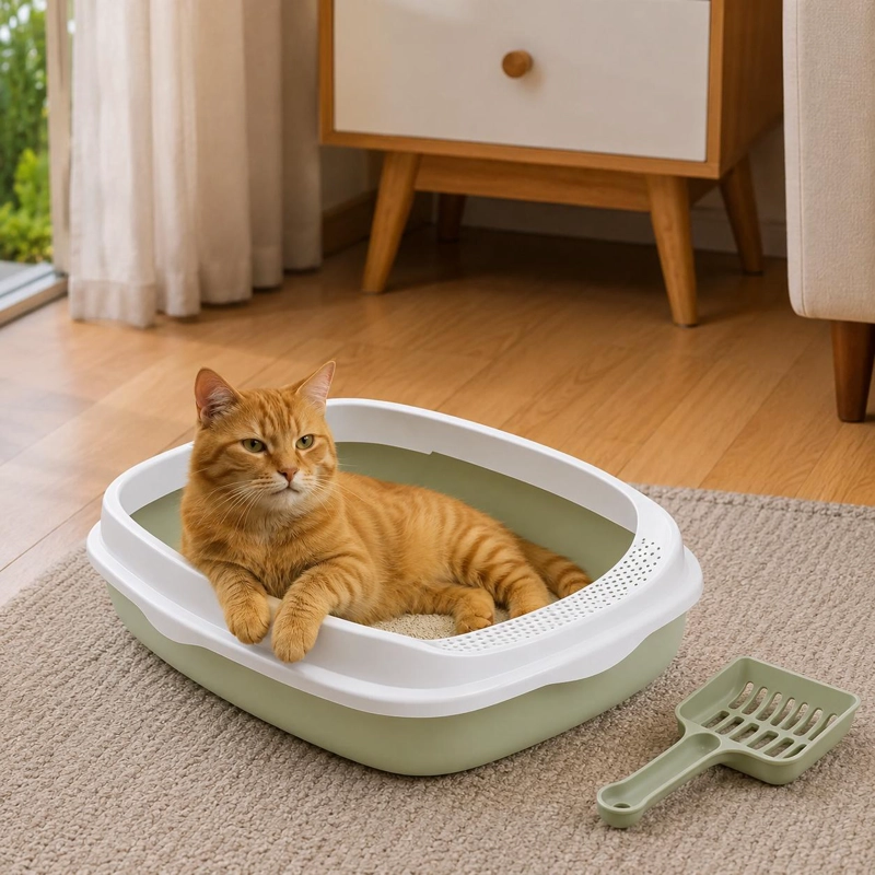 ARENERO PARA GATO MEDIANO + PALA INCLUIDA - VERDE - 7