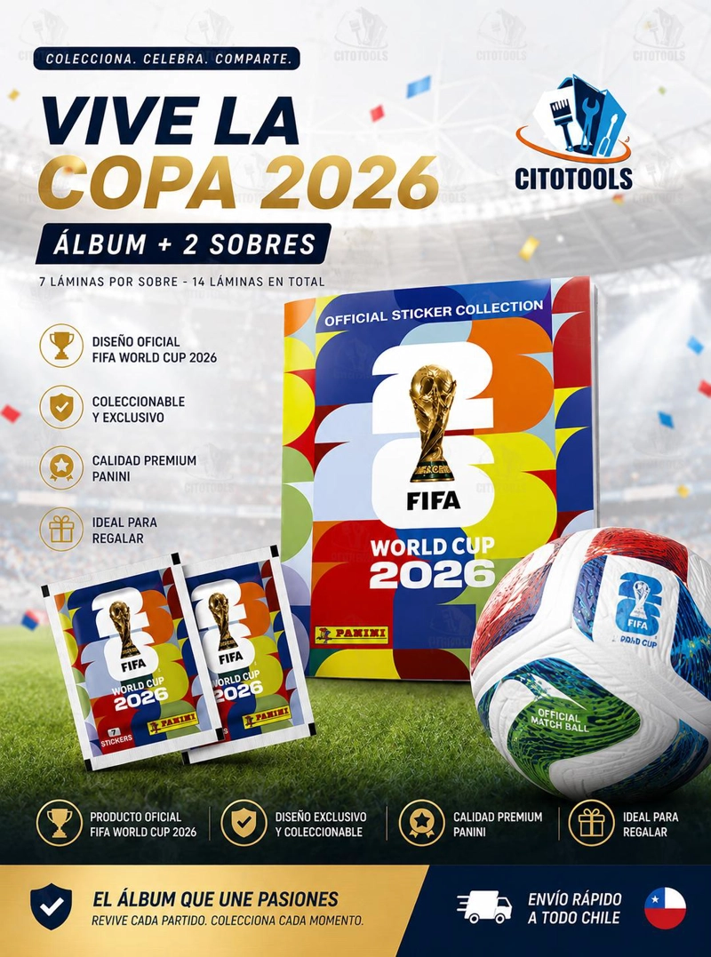 PACK ALBUM PANINI TAPA BLANDA  2026 + 2 SOBRES  OFICIALES - 5