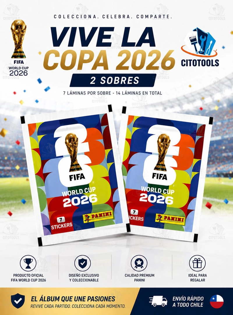 PACK ALBUM PANINI TAPA BLANDA  2026 + 2 SOBRES  OFICIALES - 6