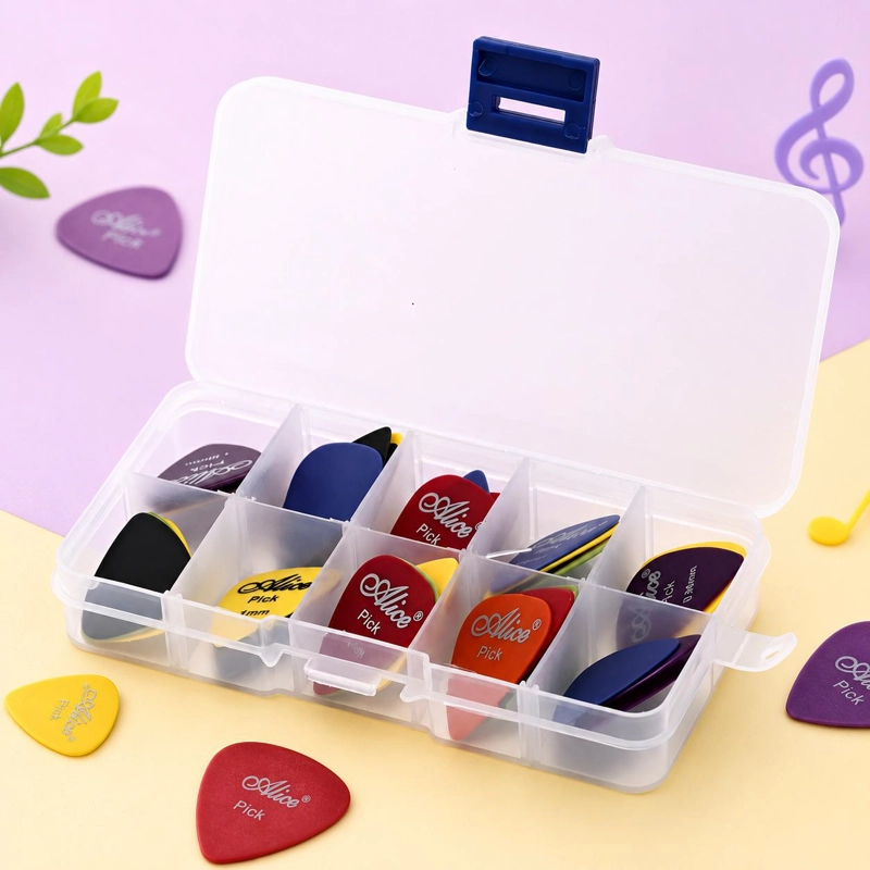 SET 50 UÑETAS GUITARRA  MULTICOLOR CON ORGANIZADOR  PLASTICO - 3
