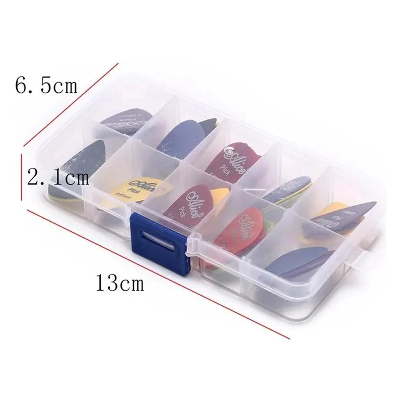 SET 50 UÑETAS GUITARRA  MULTICOLOR CON ORGANIZADOR  PLASTICO - 7