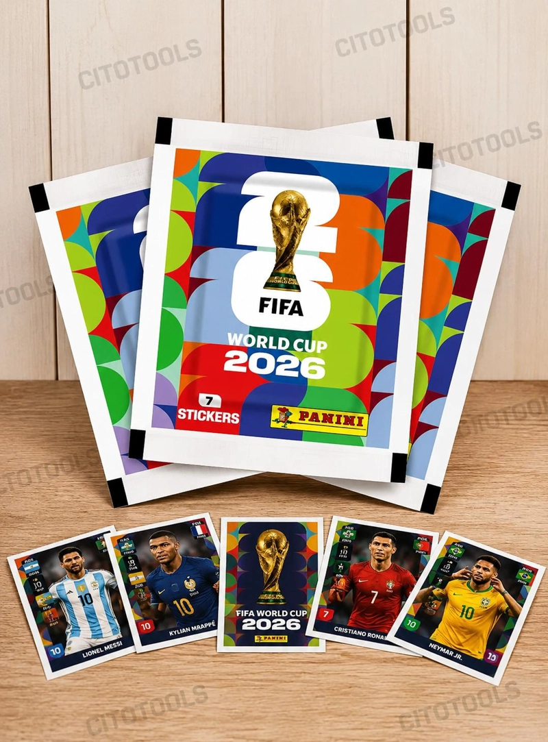 PACK 7 SOBRES PANINI MUNDIAL 2026 49 LAMINAS ORIGINALES - 7