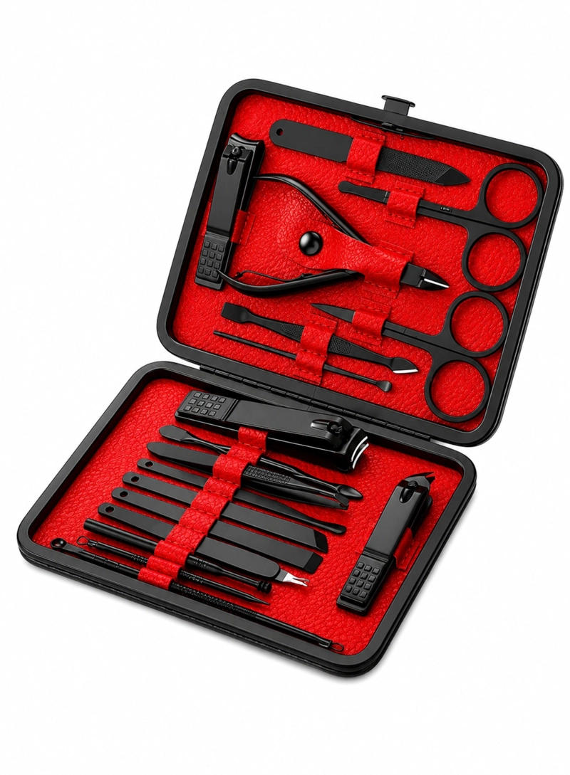 KIT COMPLETO MANICURA Y PEDICURA 18 PIEZAS CON ESTUCHE - 2