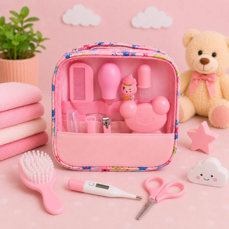 KIT DE HIGIENE Y CUIDADO PARA BEBE  13 PIEZAS SEGURO PORTATIL - AZUL - 2