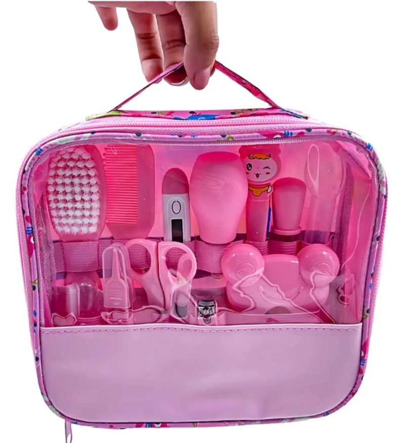 KIT DE HIGIENE Y CUIDADO PARA BEBE  13 PIEZAS SEGURO PORTATIL - AZUL - 3