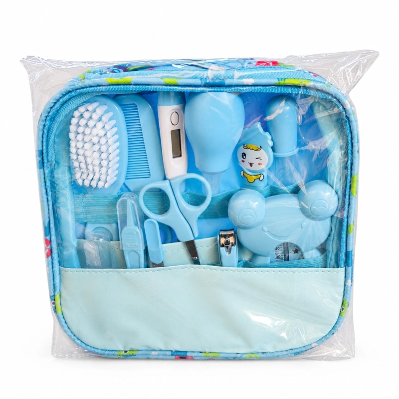 KIT DE HIGIENE Y CUIDADO PARA BEBE  13 PIEZAS SEGURO PORTATIL - AZUL - 5