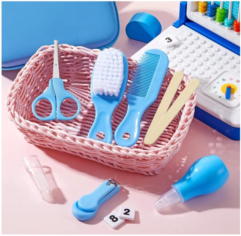 KIT DE HIGIENE Y CUIDADO PARA BEBE  13 PIEZAS SEGURO PORTATIL - AZUL - 6