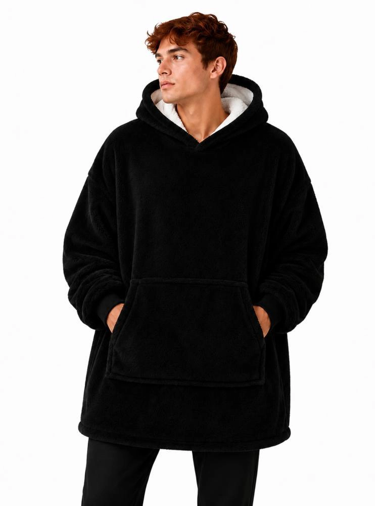 POLERON FELPA CAPUCHA MANTA POLAR INVIERNO UNISEX TALLA UNIC - 1