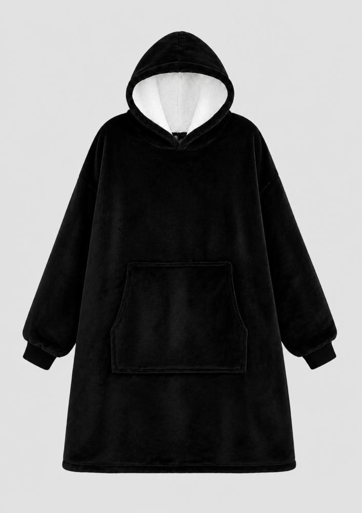 POLERON FELPA CAPUCHA MANTA POLAR INVIERNO UNISEX TALLA UNIC - 2