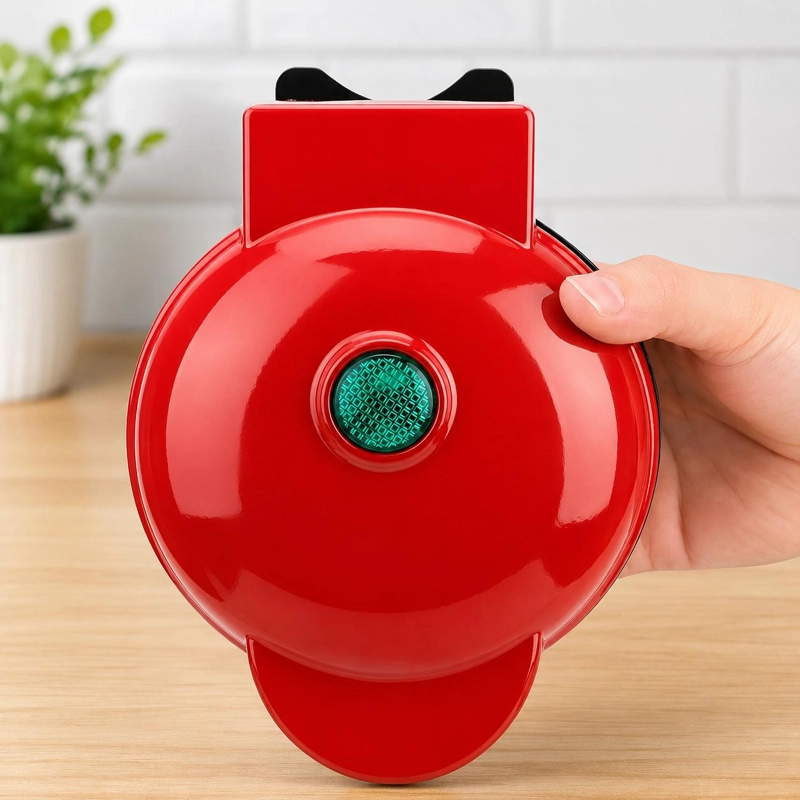 WAFLERA ELE CTRICA COMPACTA 350W ANTIADHERENTE CON LUZ COCINA - 5