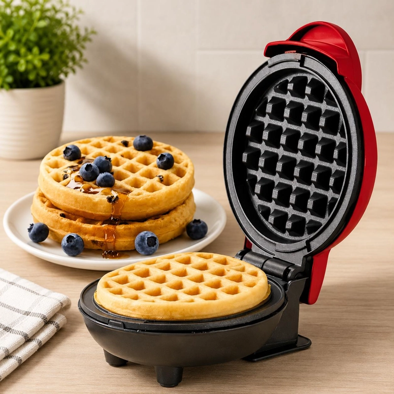 WAFLERA ELE CTRICA COMPACTA 350W ANTIADHERENTE CON LUZ COCINA - 6