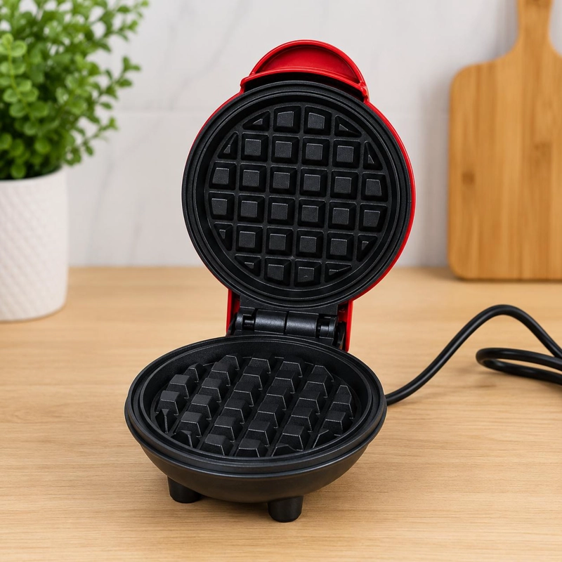 WAFLERA ELE CTRICA COMPACTA 350W ANTIADHERENTE CON LUZ COCINA - 7