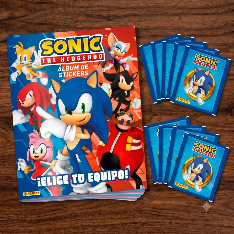 ALBUM PANINI ORIGINAL SONIC THE HEDGEHOG +10 SOBRES - 1