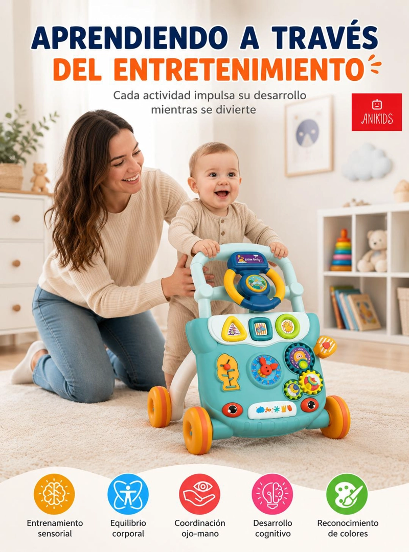 ANDADOR PARA BEBE  MUSICAL CAMINADOR DIDACTICO JUGUETE 6 EN 1 - 8