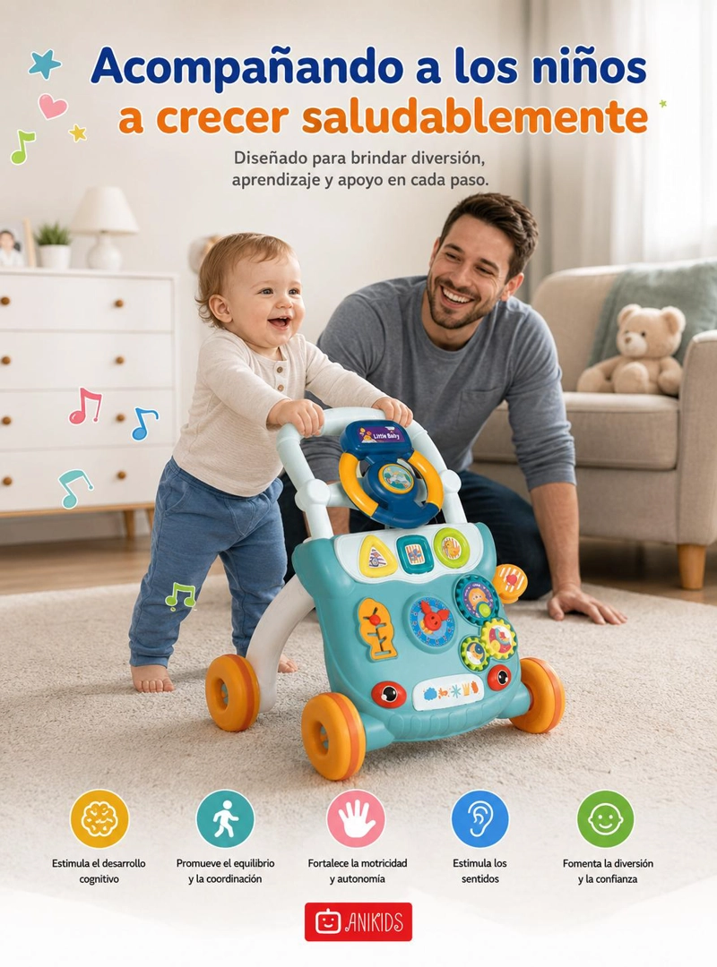 ANDADOR PARA BEBE  MUSICAL CAMINADOR DIDACTICO JUGUETE 6 EN 1 - 9