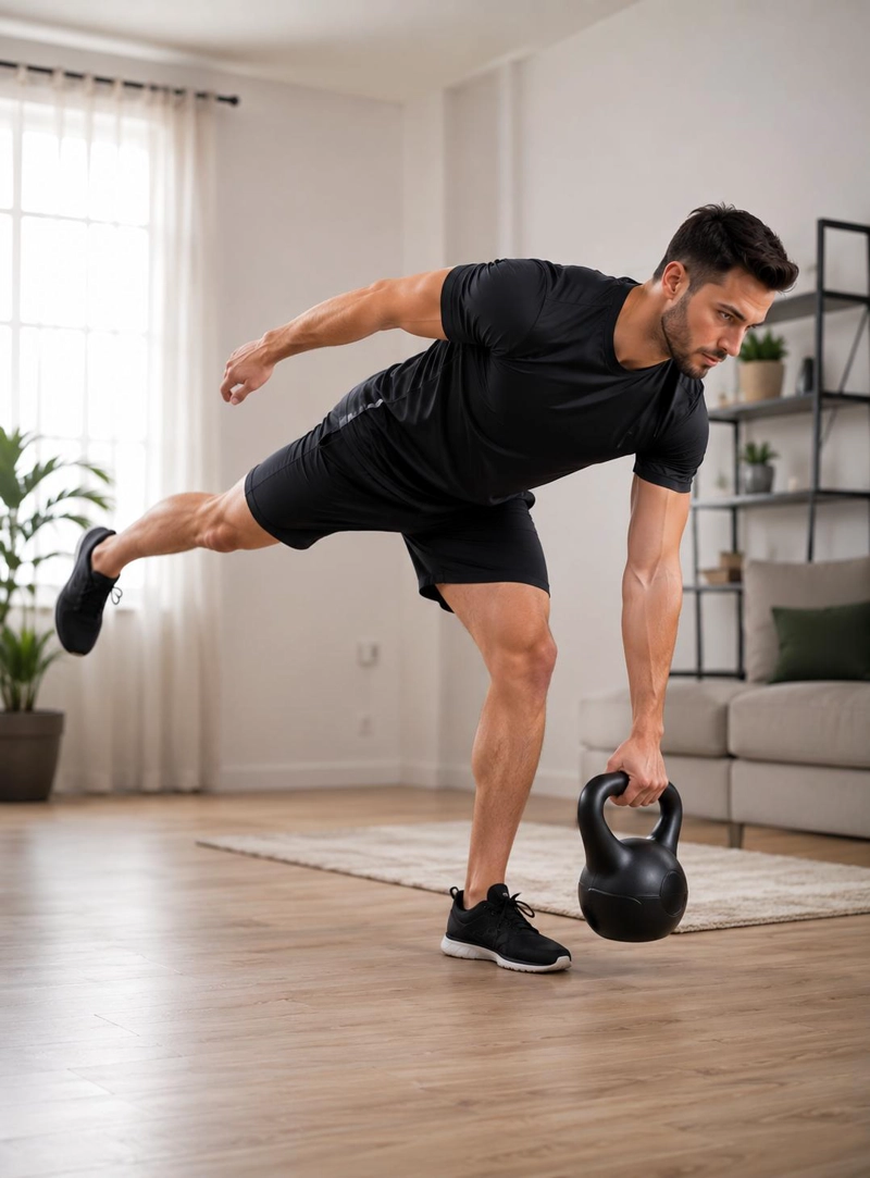 PESA RUSA KETTLEBELL 4KG ENTRENAMIENTOCROSSFIT FITNESS NEGRO - 5