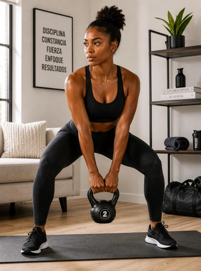 PESA RUSA KETTLEBELL 2KG ENTRENAMIENTO CROSSFIT FITNESS  NEGRO - 3