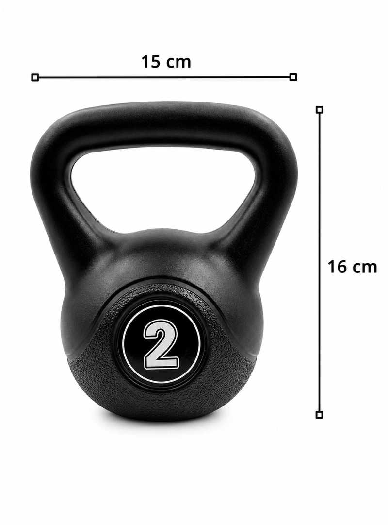 PESA RUSA KETTLEBELL 2KG ENTRENAMIENTO CROSSFIT FITNESS  NEGRO - 6