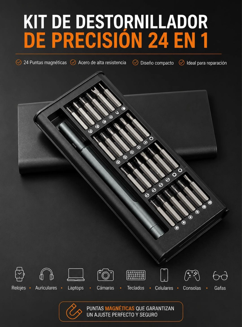 JUEGO DESTORNILLADOR 24 PUNTAS  MAGNE TICAS PARA CELULARES - 6
