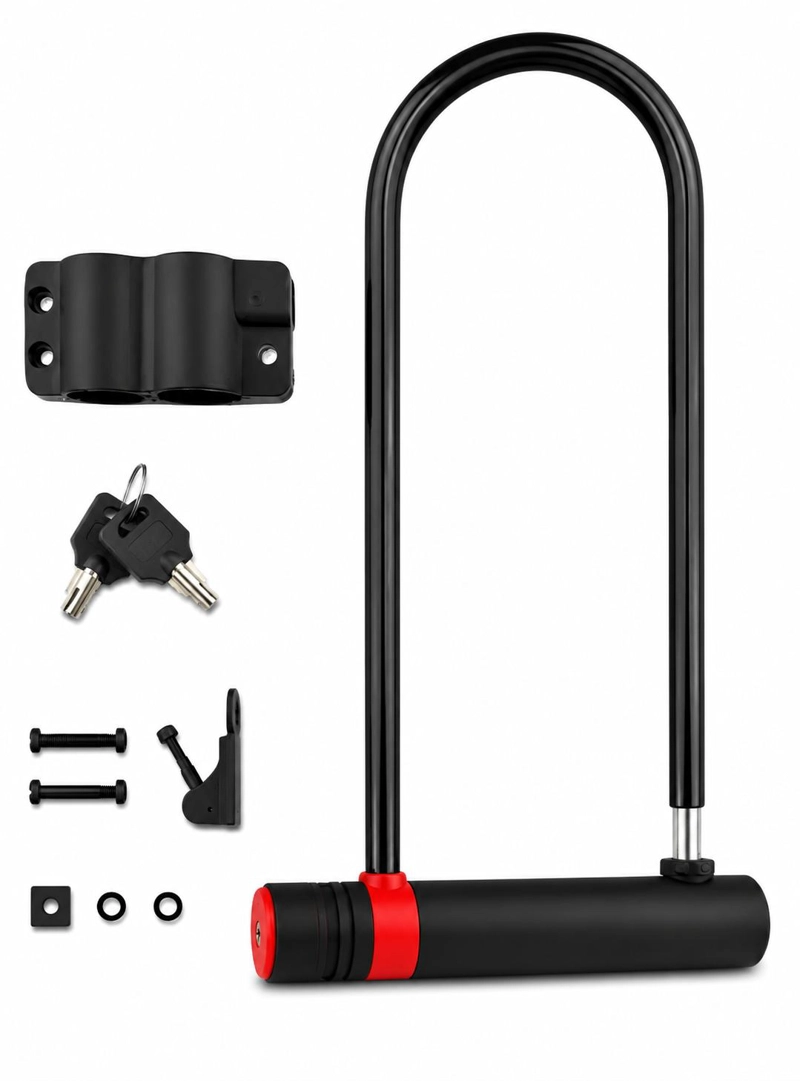 CANDADO U LOCK PARA BICICLETA Y MOTO 2 LLAVES ANTI ROBO - 2