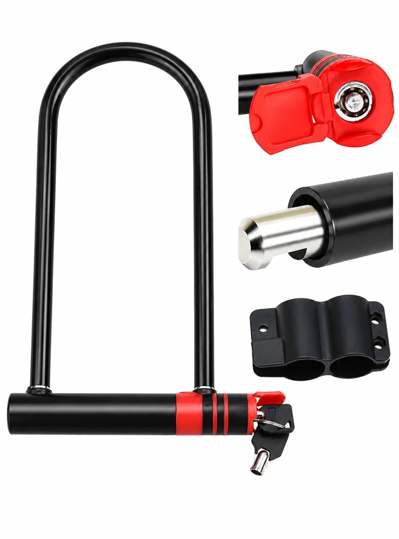 CANDADO U LOCK PARA BICICLETA Y MOTO 2 LLAVES ANTI ROBO - 7