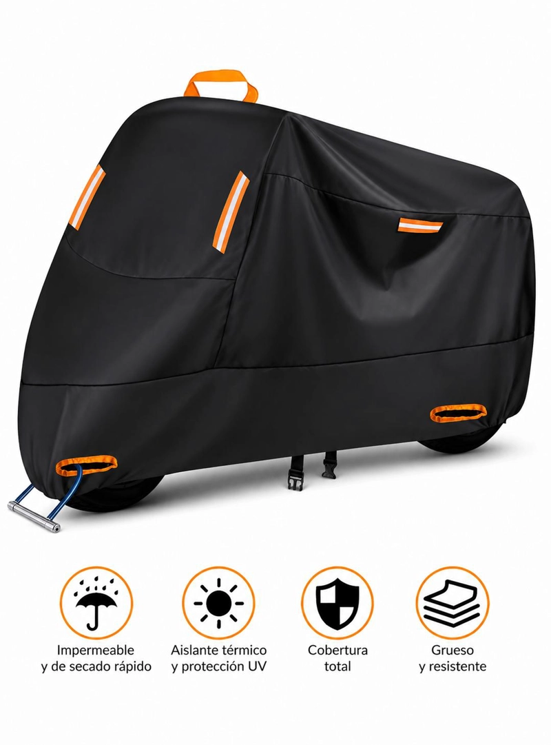 FUNDA IMPERMEABLE 100% PROTECTOR CUBRE MOTOS BICICLETAS XXL - 2