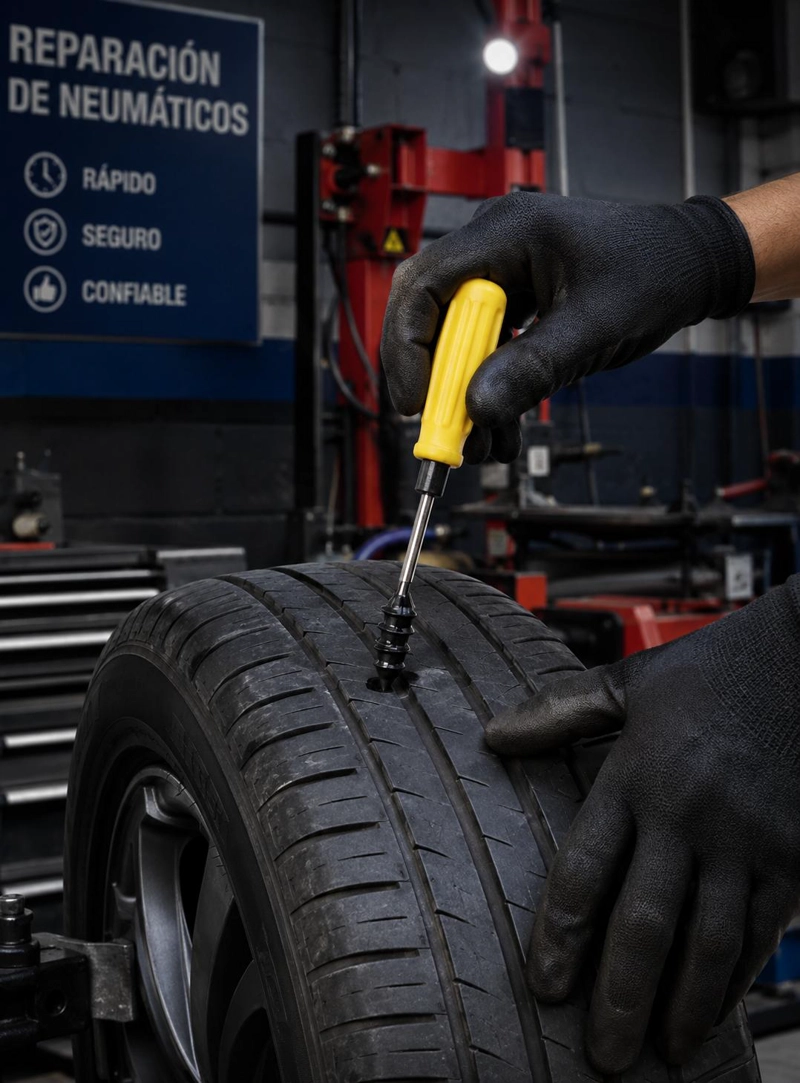 KIT PARA REPARAR NEUMATICO 51 PIEZAS PARCHE PINCHAZO MOTO - 5