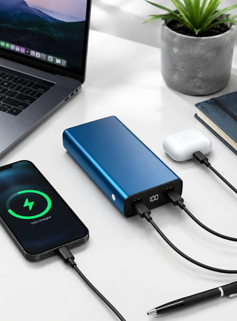 BATERIA EXTERNA POWER BANK 20000MAH CARGA RAPIDA PORTATIL - 2