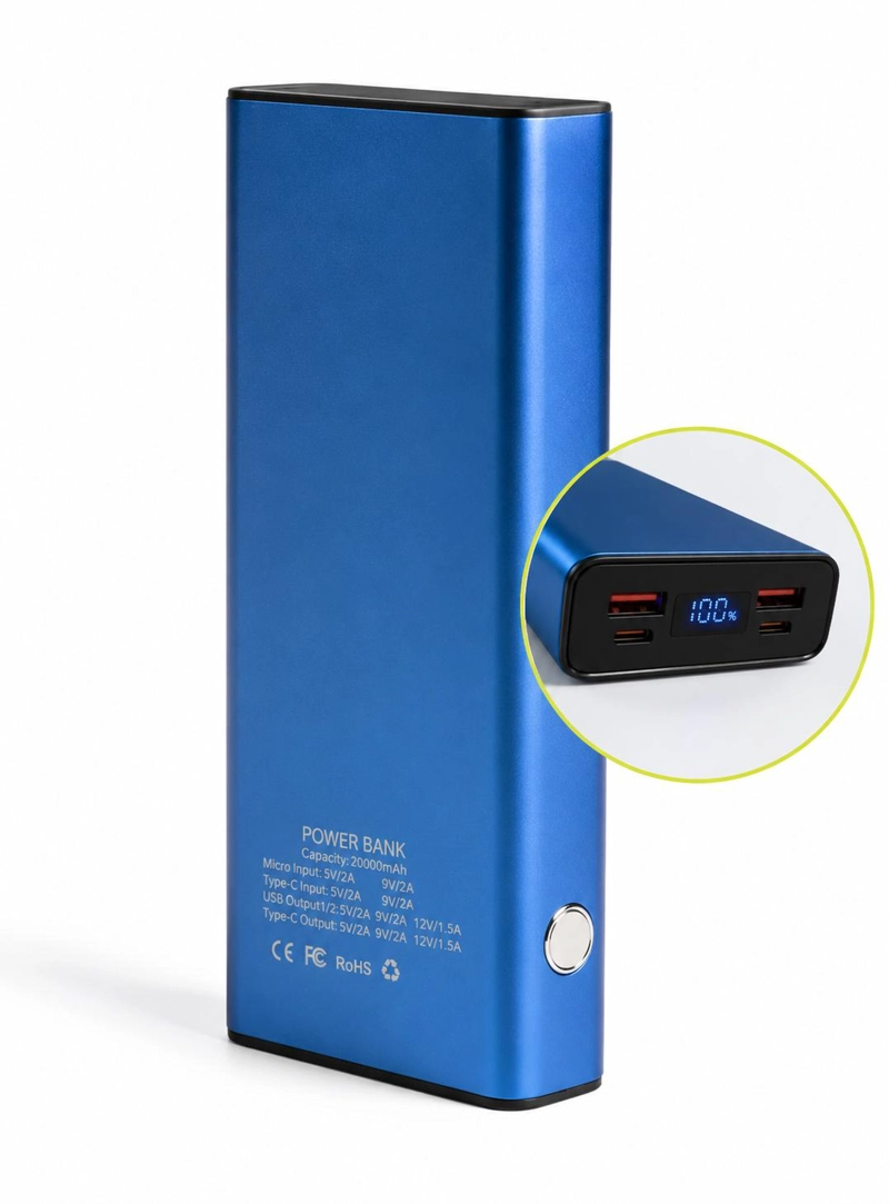 BATERIA EXTERNA POWER BANK 20000MAH CARGA RAPIDA PORTATIL - 3