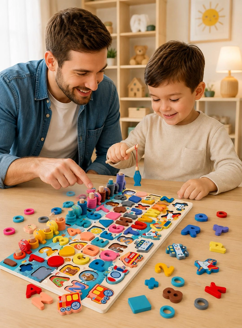 JUEGO EDUCATIVO MONTESSORI TABLERO DIDACTICO DE FIGURAS - 2