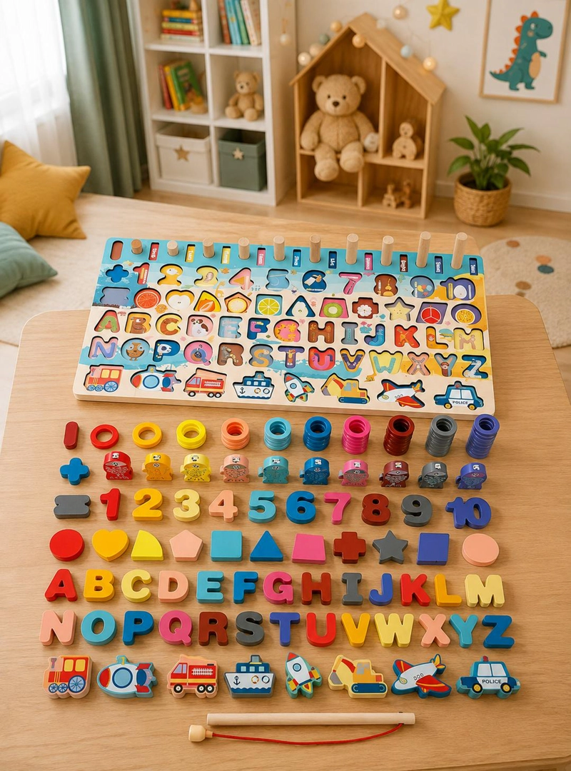 JUEGO EDUCATIVO MONTESSORI TABLERO DIDACTICO DE FIGURAS - 6