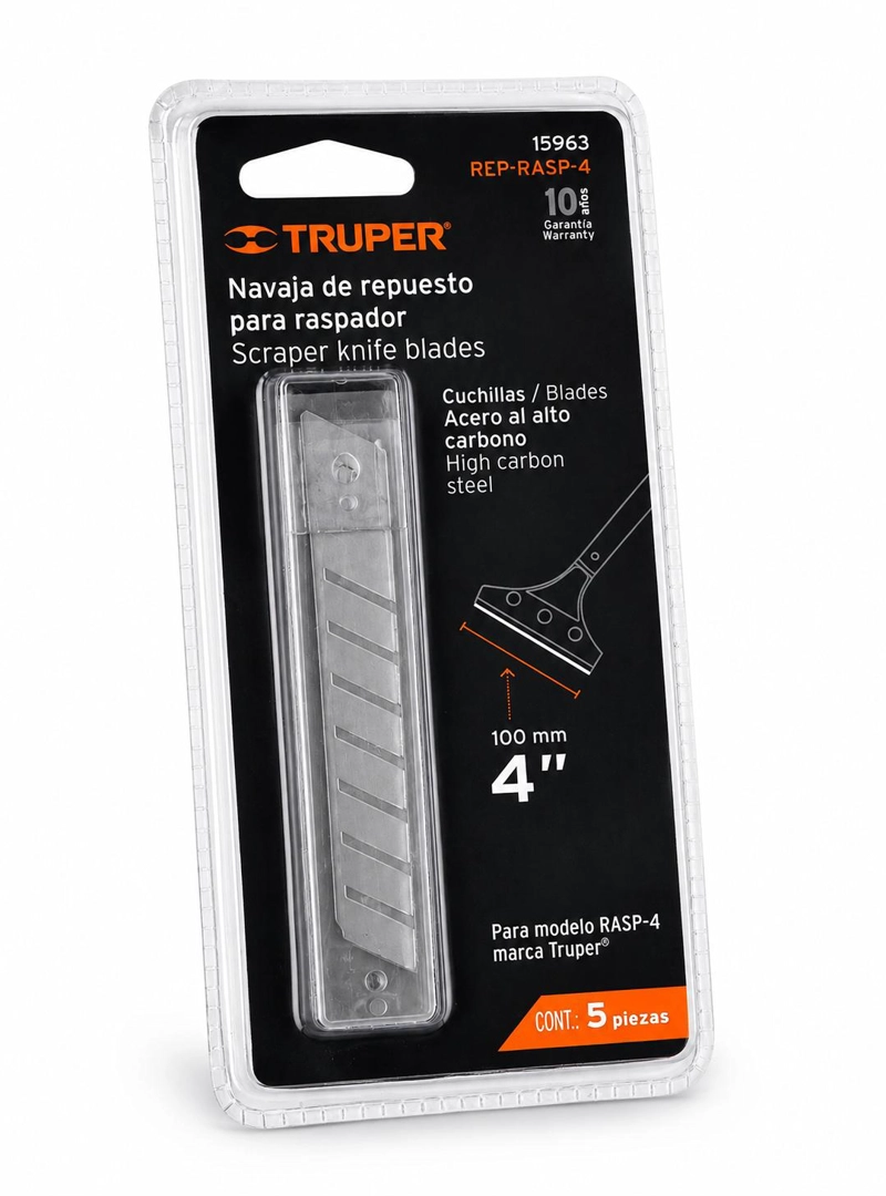 CUCHILLAS REPUESTO PARA RASPADOR TRUPER REP-RASP-4 5 PZAS - 1