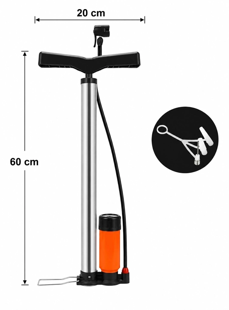 BOMBIN BICICLETA PROFESIONAL CON MANOMETRO INFLADOR BALON - 9