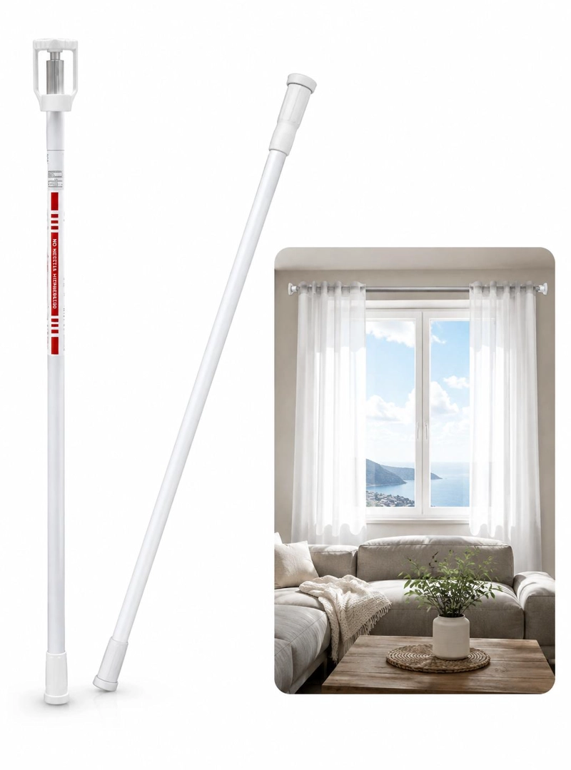 BARRA EXTENSIBLE CORTINA DUCHA 110-200 CM ACERO CROMADO - 4