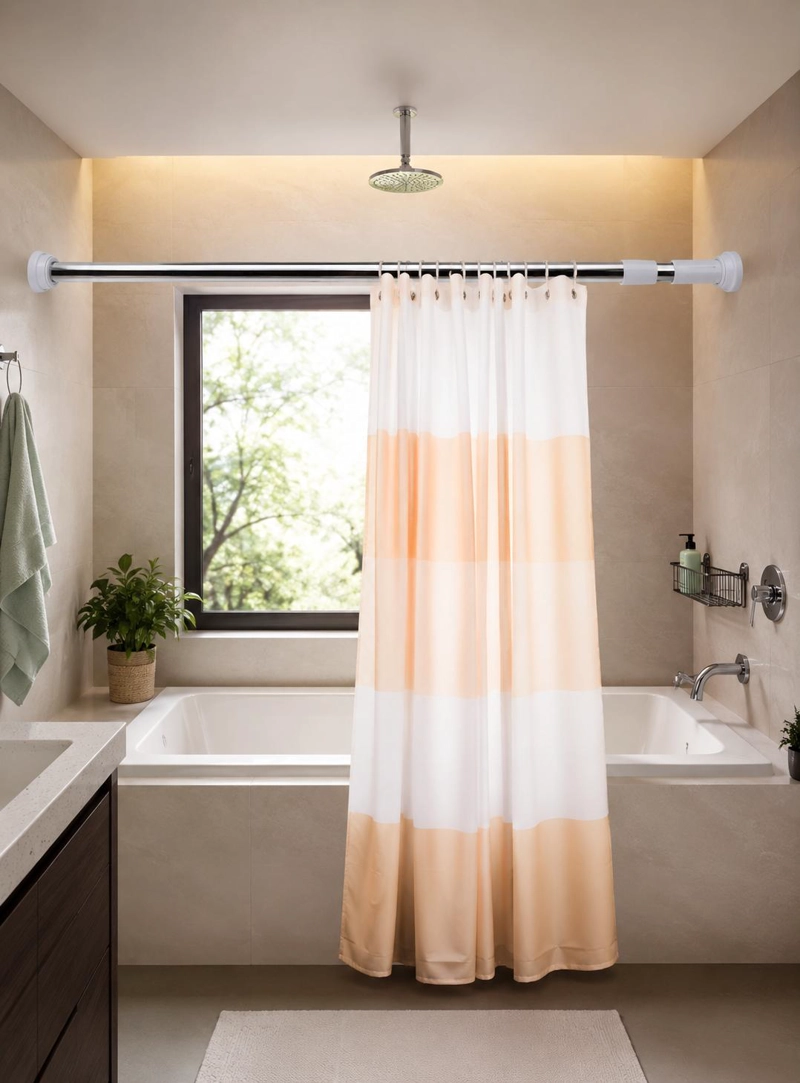 BARRA EXTENSIBLE CORTINA DUCHA 110-200 CM ACERO CROMADO - 5