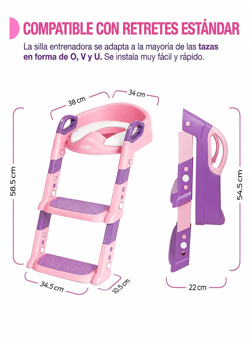 ASIENTO ADAPTADOR WC CON ESCALERA PARA NIÑOS - 4