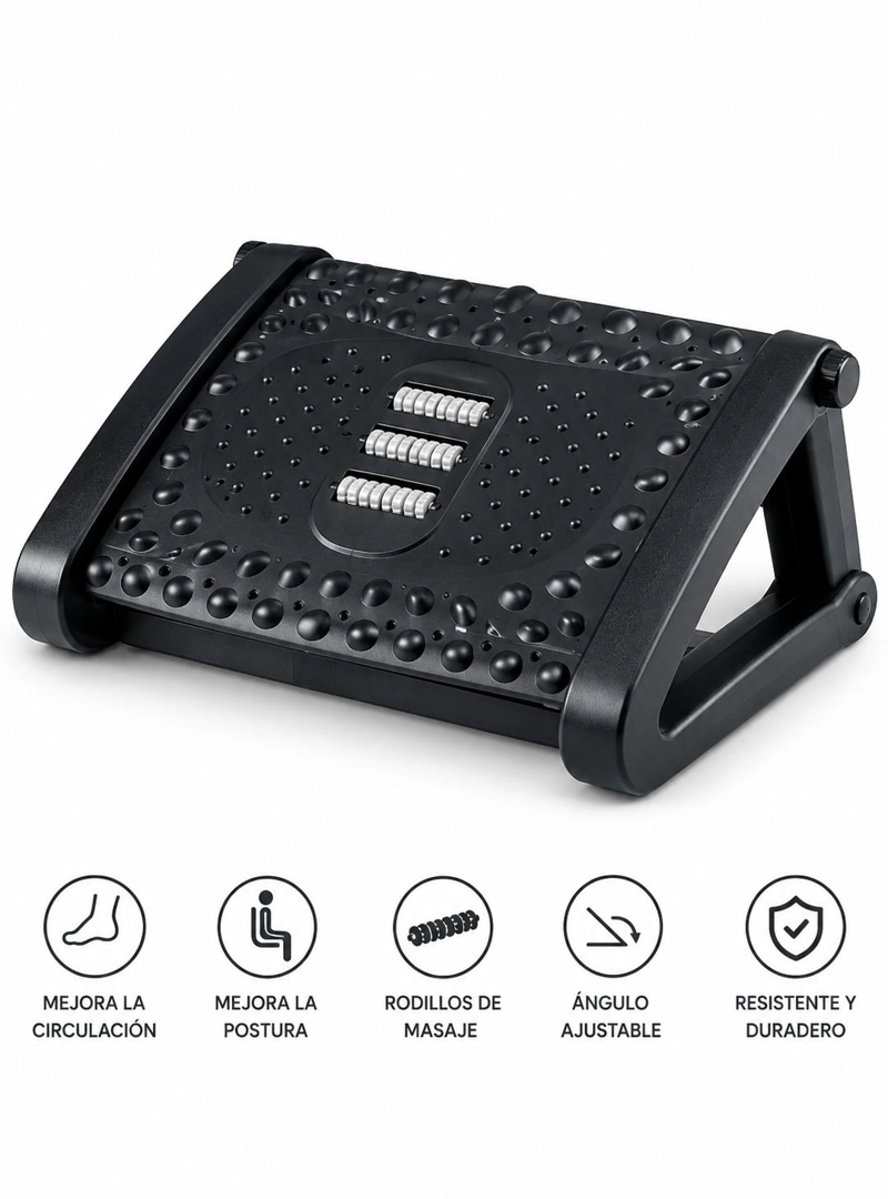 REPOSAPIE S ERGONOMICO AJUSTABLE CON RODILLOS DE MASAJE - 3