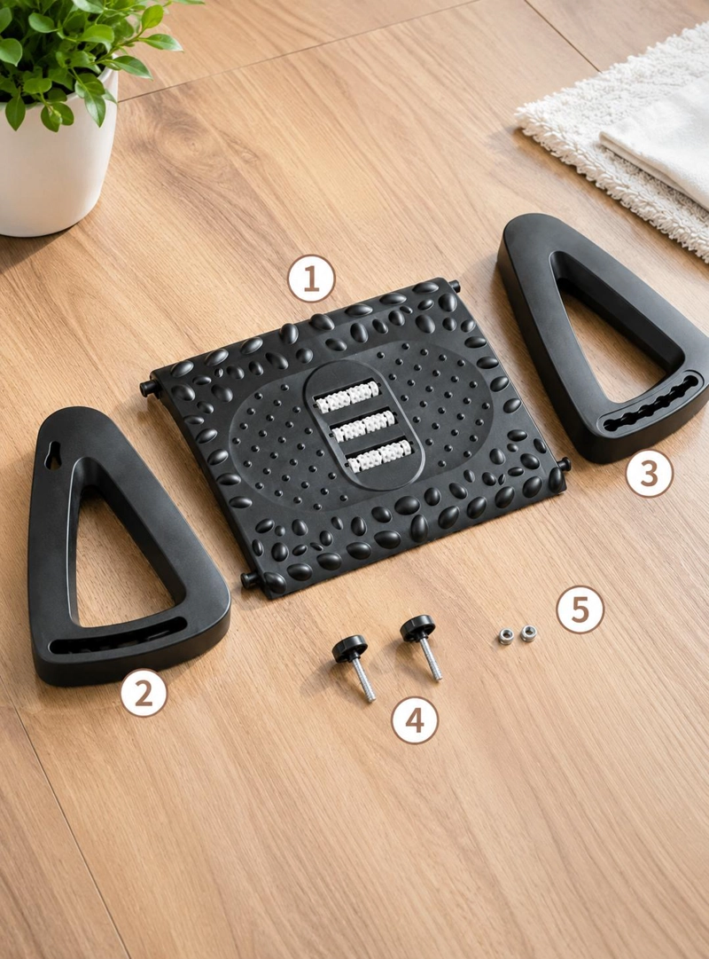 REPOSAPIE S ERGONOMICO AJUSTABLE CON RODILLOS DE MASAJE - 6
