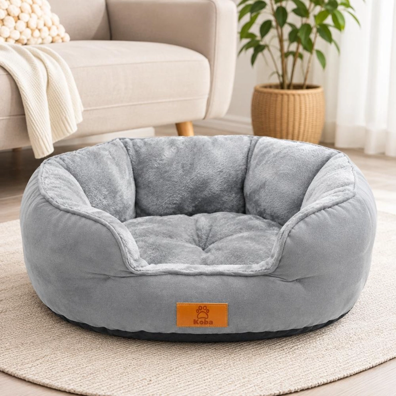CAMA NIDO PARA PERRO GATO ACOLCHADA REVERSIBLE 60X53 CM - 1